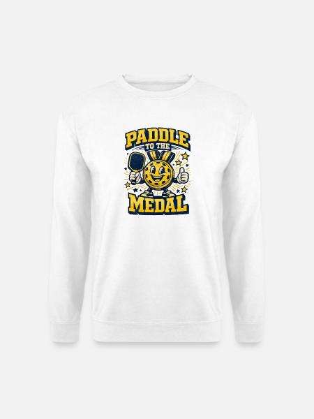 Auf Medaillenkurs | Pickleball Turnierhumor - Unisex Pullover - Weiß