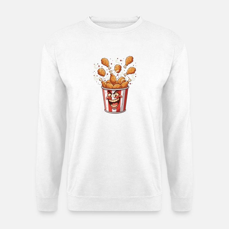 Popcorn Bucket Lächelgesicht - Unisex Pullover - Weiß