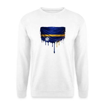 NauruFlag Tropfenkunst - Unisex Pullover - Weiß - Vorne