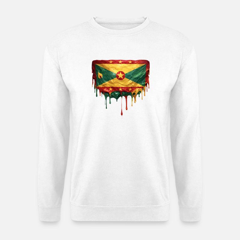Grenada tropfende Flagge - Unisex Pullover - Weiß