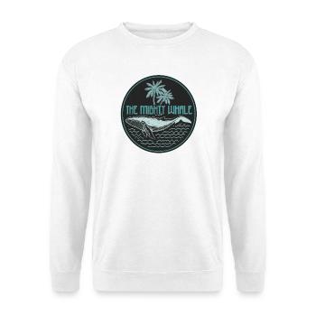 Mighty Whale Tropical Ocean Abzeichen - Unisex Pullover - Weiß - Vorne