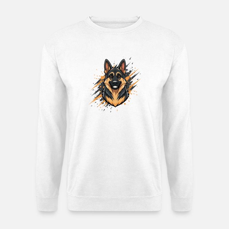 German Shepherd Head Spray Art - Unisex Sweatshirt - white