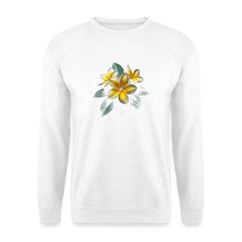 Plumeria-Blume - Unisex Pullover - Weiß - Vorne