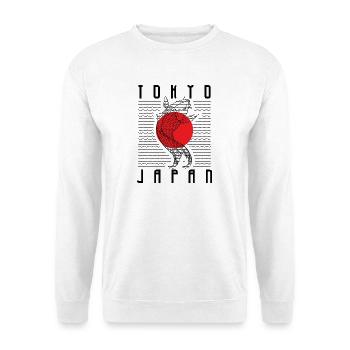 Red Rising Sun Koi Minimalistische Kunst - Unisex Pullover - Weiß - Vorne