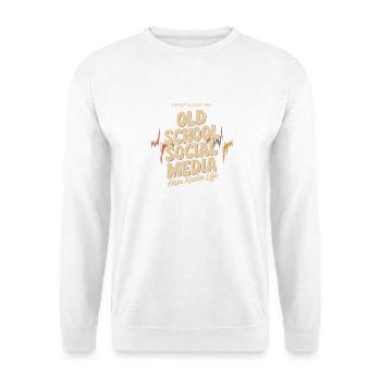 Altmodisches Social-Media-Amateurfunkleben - Unisex Pullover - Weiß - Vorne - Alina (178cm) & Michal (187cm)