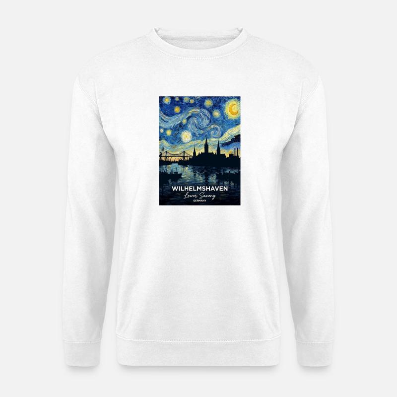 Starry Night Wilhelmshaven Germany - Unisex Sweatshirt - white