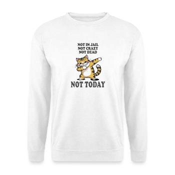 Not Today Funny Cat Attitude Humor Design - Unisex Sweatshirt - white - Front