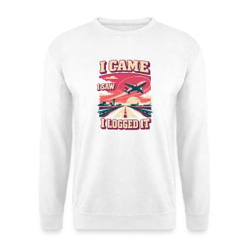 Gesehen geloggt | Plane Spotter Aviation - Unisex Pullover - Weiß - Vorne