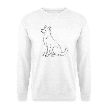 Dog Line Art Minimalist Pet Design - Unisex Sweatshirt - white - Front