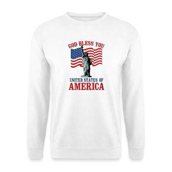 God Bless USA Patriotic Statue Liberty Flag Design - Unisex Pullover - Weiß - Vorne