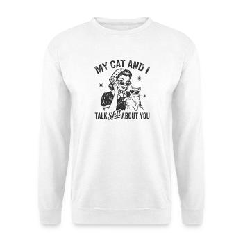 Cat Talk in Retro Style Gossip Gift - Unisex Sweatshirt - white - Front