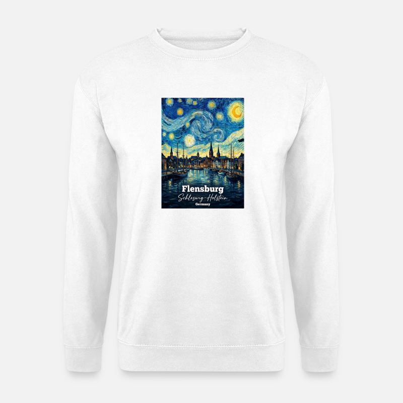 Flensburg Germany Sternennacht - Unisex Pullover - Weiß