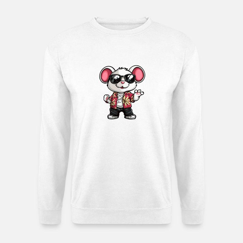 Maus Comic Urlaub - Unisex Pullover - Weiß