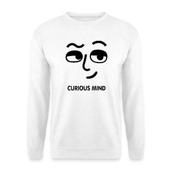 Curious Mind lineare Illustration - Unisex Pullover - Weiß - Vorne