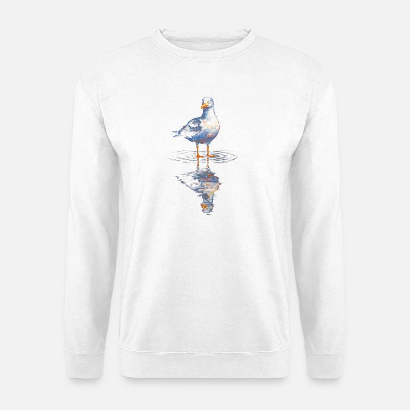 Wasserreflex Ente im Aquarell - Unisex Pullover - Weiß