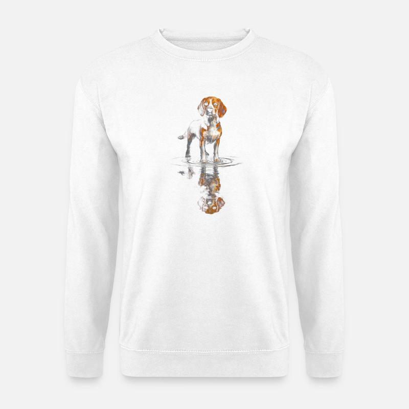 Beagle at the water level - Unisex Sweatshirt - white