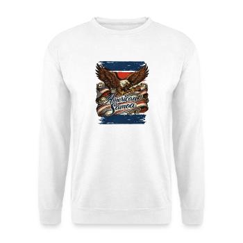 Aigle sur ruban de drapeau Samoa américaines - Sweat-shirt Unisexe - blanc - Devant