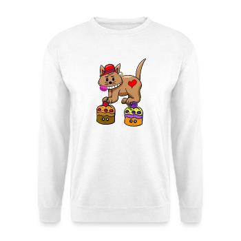 Cat Candy Snacking Muffin Lollipop - Unisex Sweatshirt - white - Front