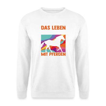 Reiten Pferdeliebhaber Reiterhof Pferde - Unisex Pullover - Weiß - Vorne