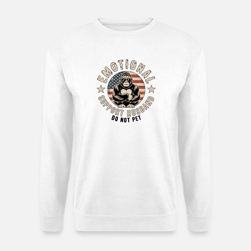 Emotionale Unterstützung Ehemann Affe - Unisex Pullover - Weiß