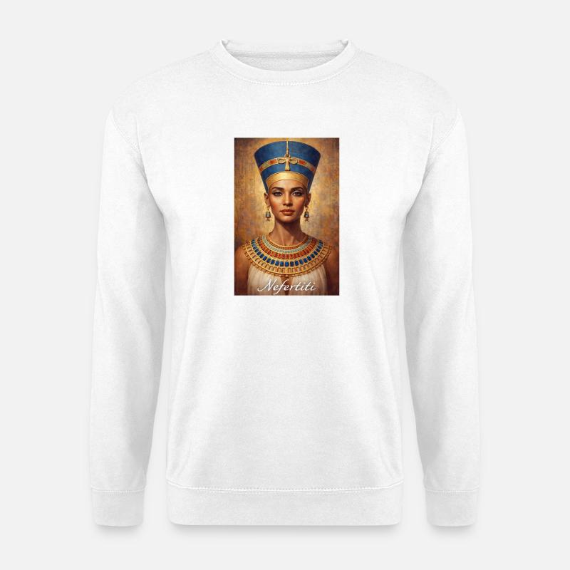Nefertiti Porträt - Unisex Pullover - Weiß