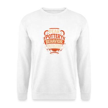 Maximaler Töpfermodus | Keramik - Unisex Pullover - Weiß - Vorne - Alina (178cm) & Michal (187cm)