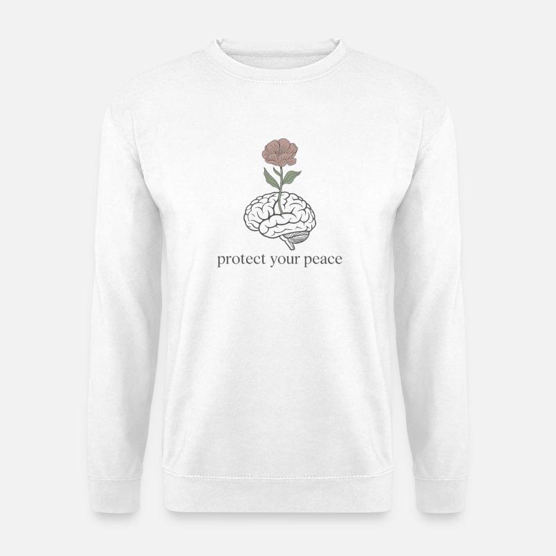 Brain Flower: Protecting Peace - Unisex Sweatshirt - white