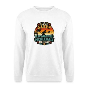 Retro Pickleball Motto Eat Sleep Repeat - Unisex Sweatshirt - white - Front