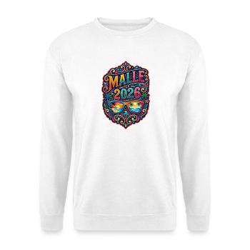 Malle 2026 Mallorca Palmen Bunt - Unisex Pullover - Weiß - Vorne