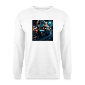 steam engine steam train vintage locomotive - Unisex Sweatshirt - white - Front