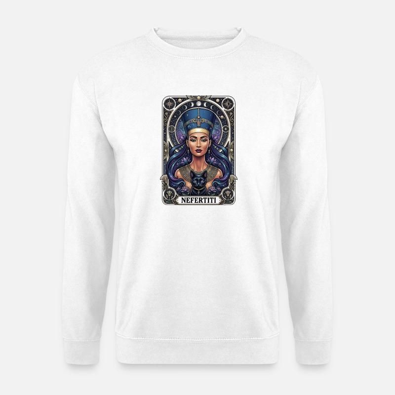 Tarotkarte der Nofretete - Unisex Pullover - Weiß