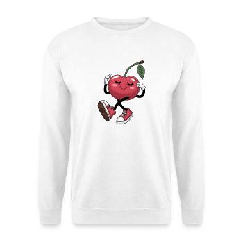 Dancing cherry with sneakers cheerful - Unisex Sweatshirt - white - Front