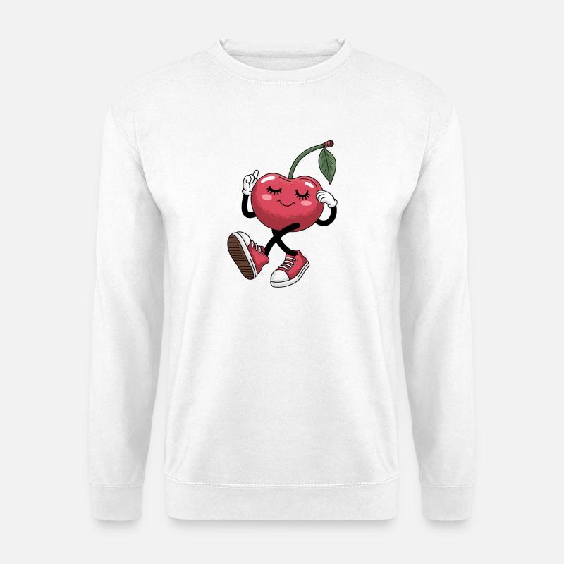 Dancing cherry with sneakers cheerful - Unisex Sweatshirt - white