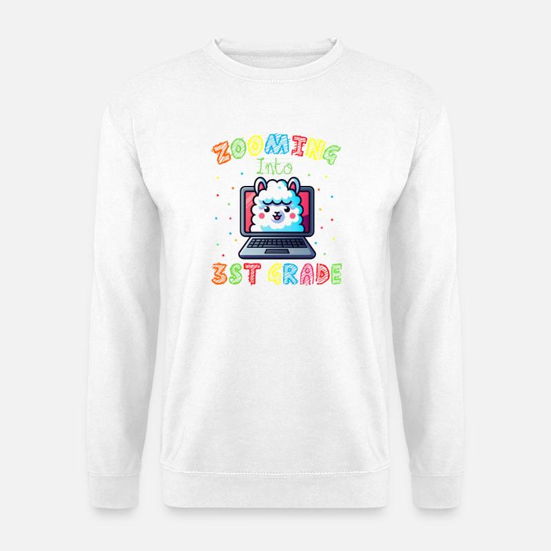 Lama Code Arc-en-Ciel Numérique - Sweat-shirt Unisexe - blanc