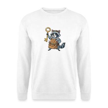 Schlüsselhelden Bau-Raccoon - Unisex Pullover - Weiß - Vorne