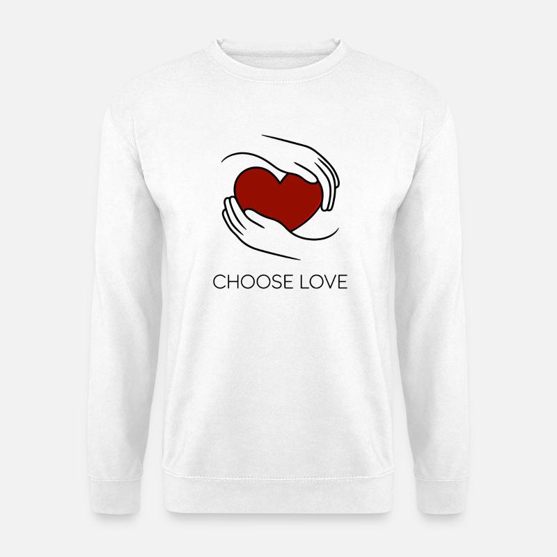 Red Heart Silhouette on Black Background - Unisex Sweatshirt - white