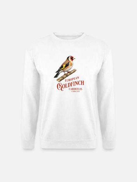 European Goldfinch Stieglitz Vogel Design - Unisex Pullover - Weiß