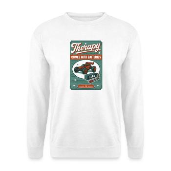 Therapy with battery | RC Car LiPo - Unisex Sweatshirt - white - Front