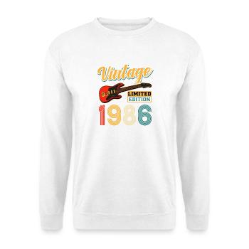 Vintage 1986 Guitar Limited Edition Tee Design - Unisex Sweatshirt - white - Front