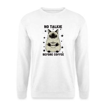Kein Gespräch Vor Kaffee Liebhaber Katze - Unisex Pullover - Weiß - Vorne