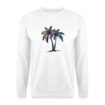 Regenbogenpalmen Tropentraum - Unisex Pullover - Weiß - Vorne