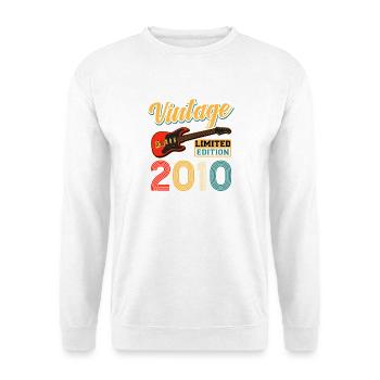 Vintage 2010 Limited Edition Electric Guitar Art - Unisex Pullover - Weiß - Vorne