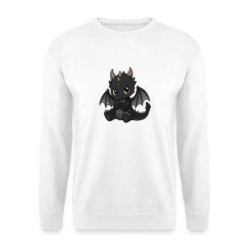 Kleiner Schwarzdrache mit Flügeln - Unisex Pullover - Weiß - Vorne