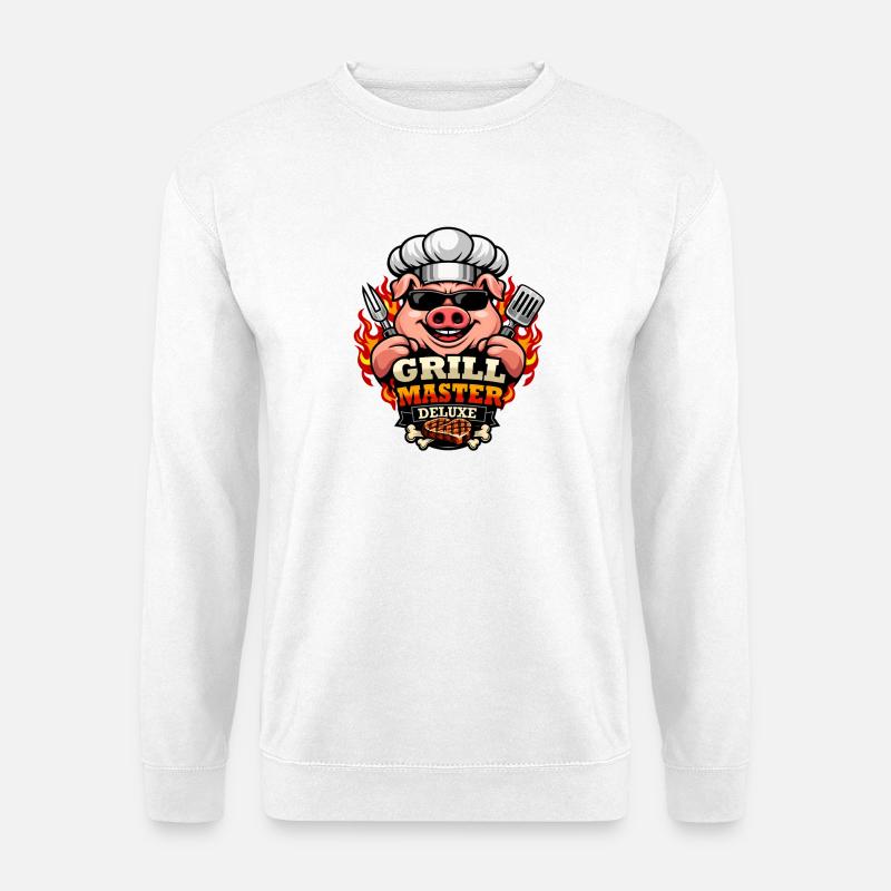 Grill Master Deluxe Barbecue Chef - Sweat-shirt Unisexe - blanc
