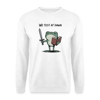We Test at Dawn Frog Knight Reading - Unisex Sweatshirt - white - Front