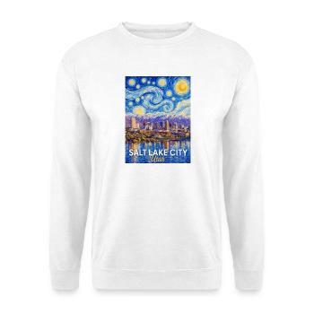 Salt Lake City Skyline Van Gogh Style - Sweat-shirt Unisexe - blanc - Devant