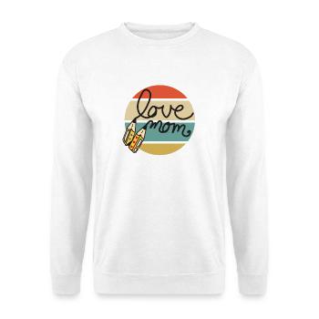 love mom  - Unisex Pullover - Weiß - Vorne - Alina (178cm) & Michal (187cm)