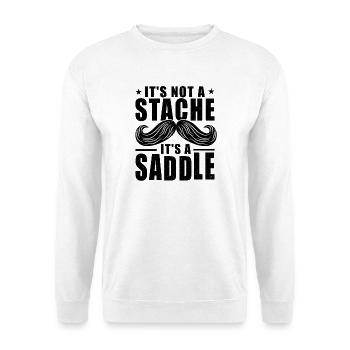Schnurrbart, es ist kein Schnurrbart, es ist ein Sattel - Unisex Pullover - Weiß - Vorne