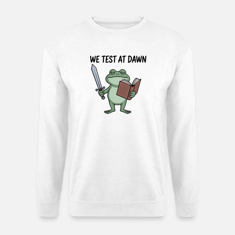 Dawn Quest Froschschwert & Buch - Unisex Pullover - Weiß
