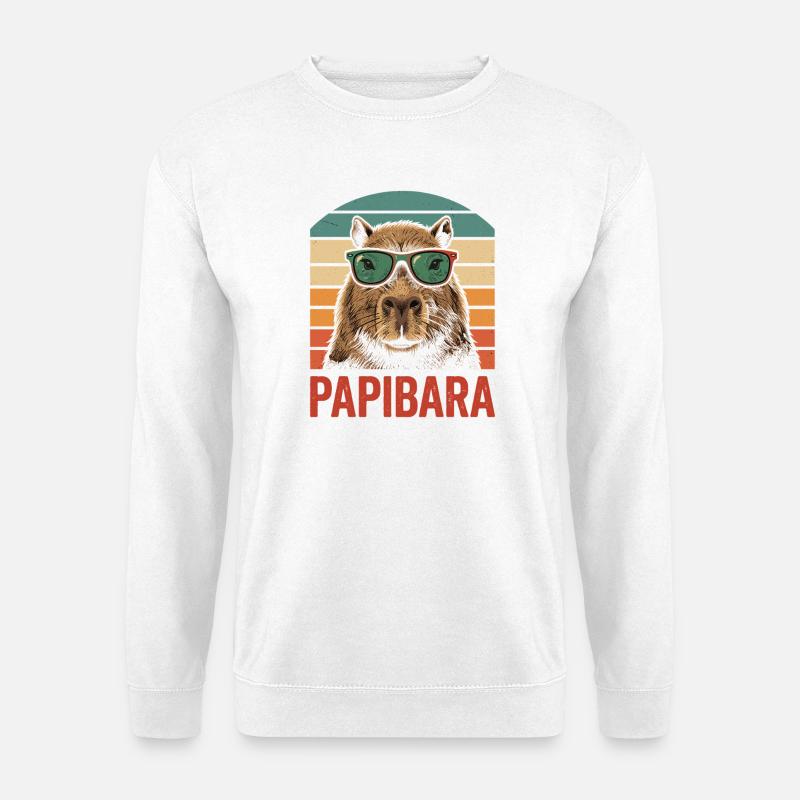 Papibara Capybara Tierliebhaber Wildtiere - Unisex Pullover - Weiß